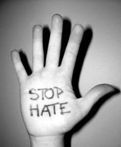 stop hate hand