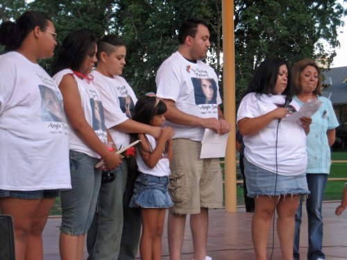 Zapata Family at a vigil for Angie in 2008