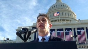 Richard Blanco delivers "One Today" at Barack Obama's Second Inaugural Swearing-in Ceremony.